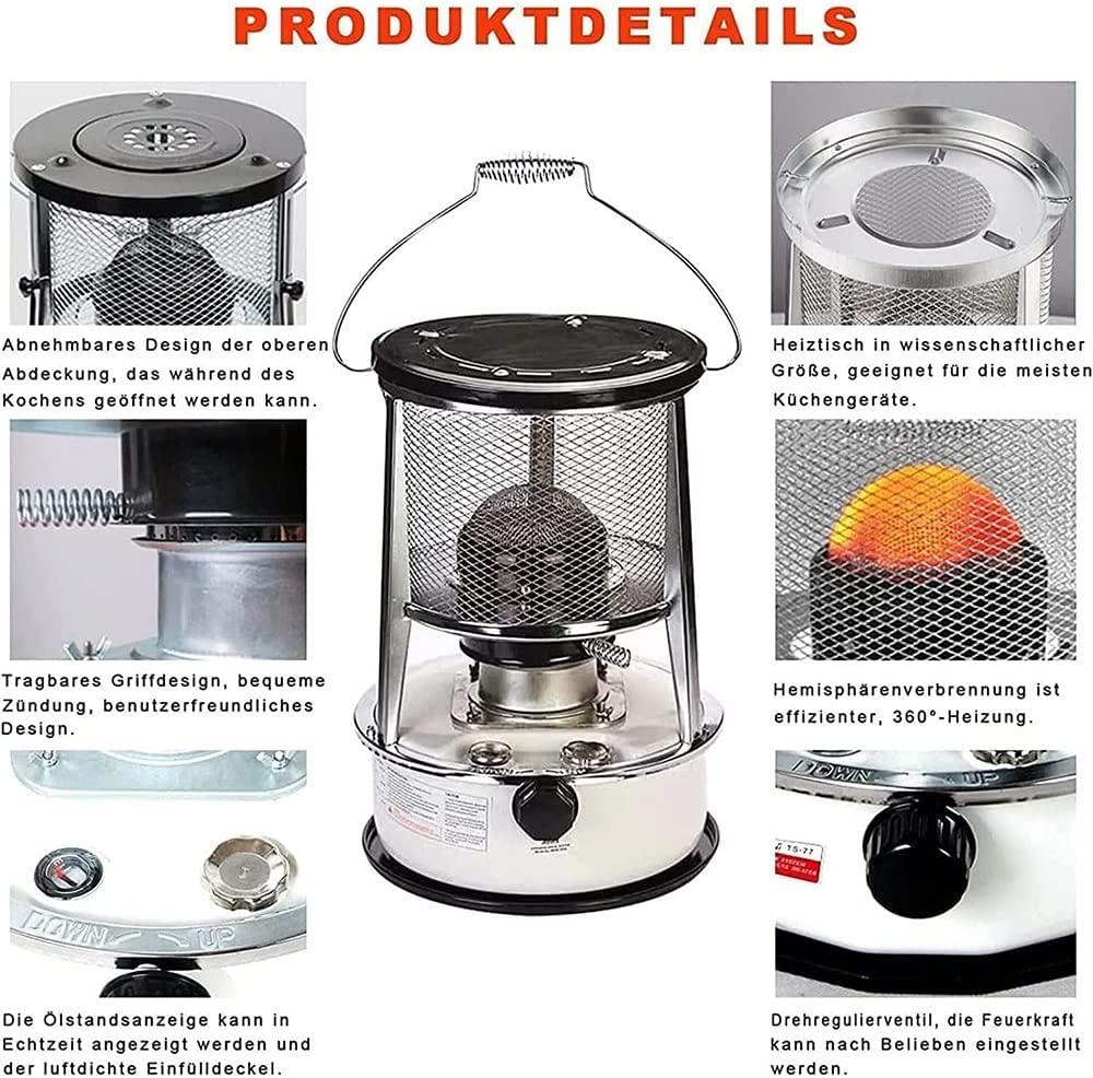 6L Portable Kerosene Heater, Indoor Kerosene Stove, Mobile Kerosene Heater Without Electricity Indoor, Kerosene Heater Heater, Camping Heating and Cooking - Image 6