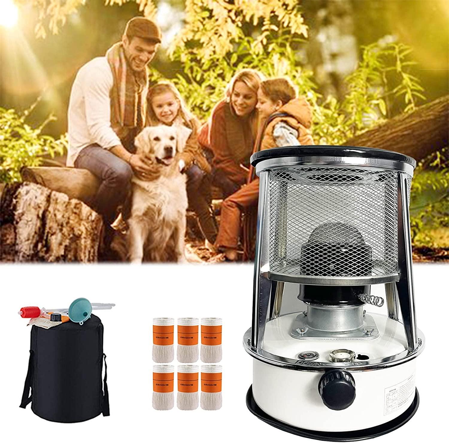 Outdoor Kerosene Stove 6L Portable Camping Heater Kerosene Stove Burner for Cooking Non Electric Heater Stove with 6 Wicks for Indoor Use White Survival Emergency Stove (Color : White, Size : 6L)