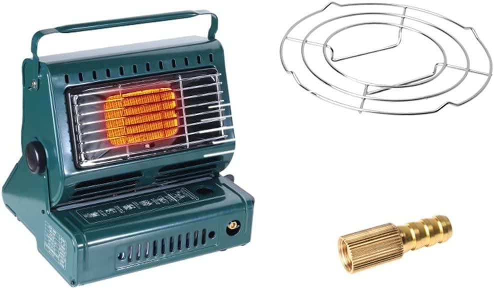 WJWA 1300W Gas Butane Stove Heater Outdoor Camping Ice Fishing Heaters, Portable 2 in 1 Space Warmer with Safety Grill, 20 * 24 * 25.5cm
