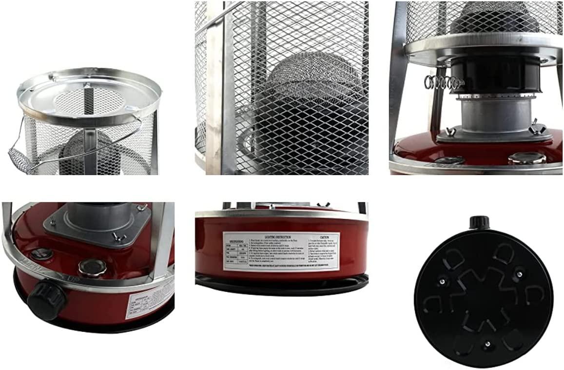 Kerosene Heater Camping Stove Portable Outdoor Kerosene Stove with Adjustable Wick Survival Emergency Burner for Patio Deck Backpacking Hiking Tent (Color : Red (4.6L 6 Wicks)) - Image 6