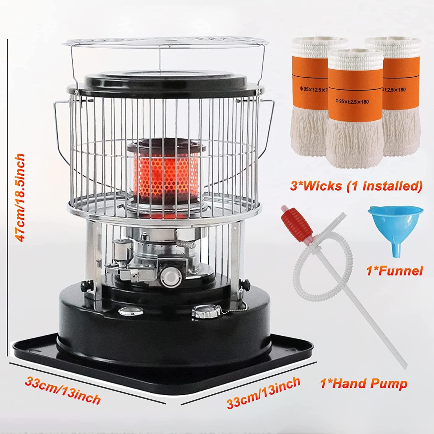 Kerosene Heater for Indoor/Outdoor Use Non Electric, Portable Heater with Anti-Tilt and Safety Shut-Off, 3 Wick, 2600W Small Kerosene Space Heaters, Kerosene Stove for Patio, Fishing, Tent Heater - Image 7