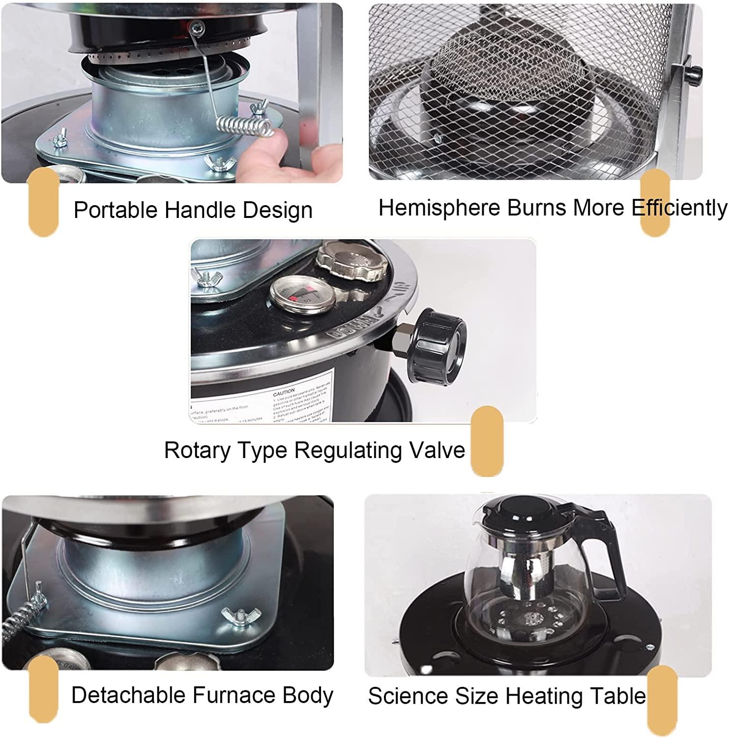 Kerosene Stove Outdoor Cooking,2600W Portable Kerosene Heater,Non-electric Outdoor Heater,Adjustable Flame,360° All-round Heating,Outdoor Camping,Ice Fishing,Hiking,330*330*460MM ( Color : Black ) - Image 3