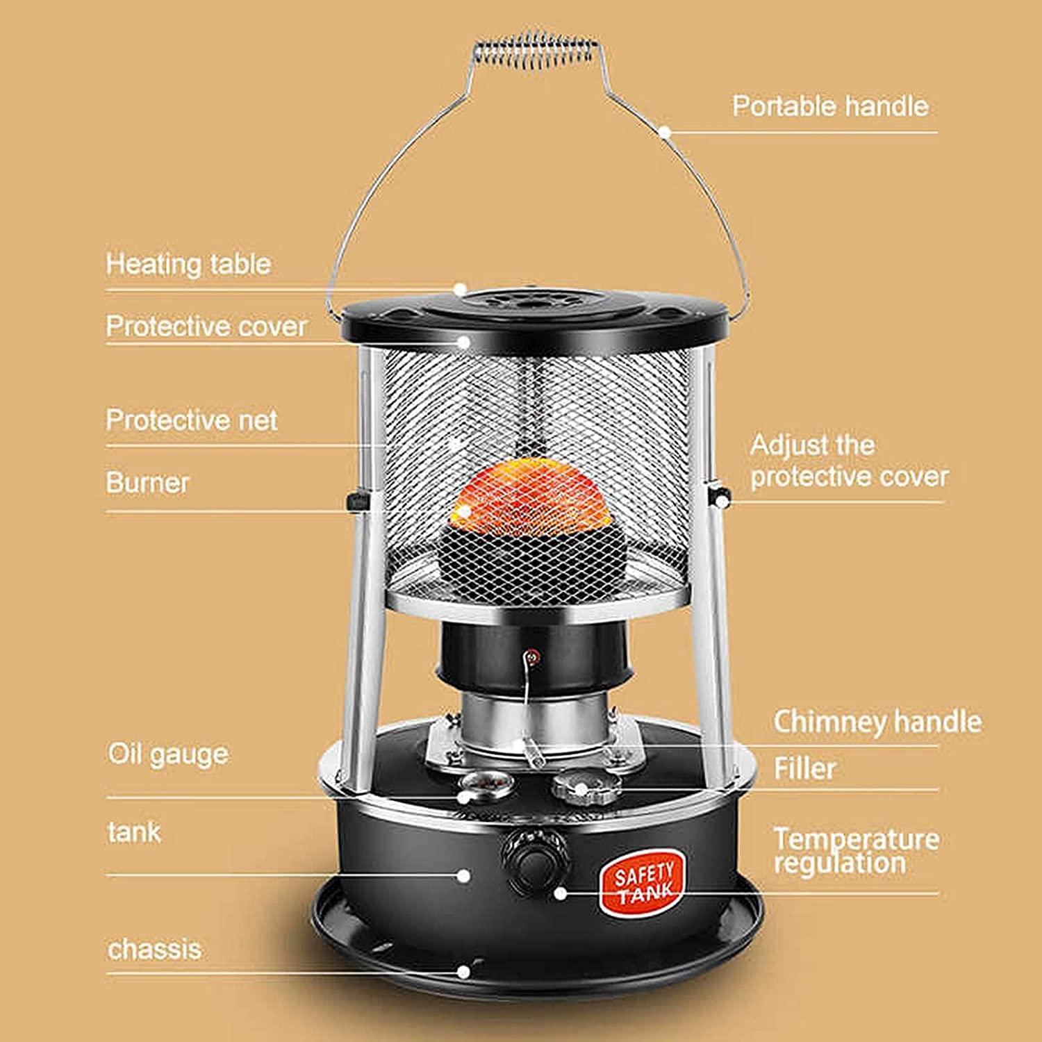 Kerosene Stove Outdoor Cooking,2600W Portable Kerosene Heater,Non-electric Outdoor Heater,Adjustable Flame,360° All-round Heating,Outdoor Camping,Ice Fishing,Hiking,330*330*460MM ( Color : Black ) - Image 7