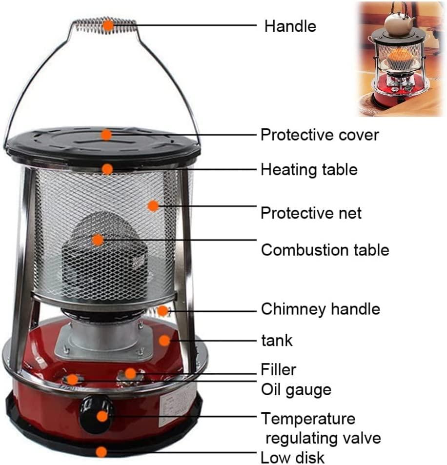 Lnder Outdoor Portable Kerosene Heater 4.6L/6L Adjustable Flame Camping Stove Multifunction Emergency Heater Workshop Heater,Cooking (Size : 6L/White) - Image 4