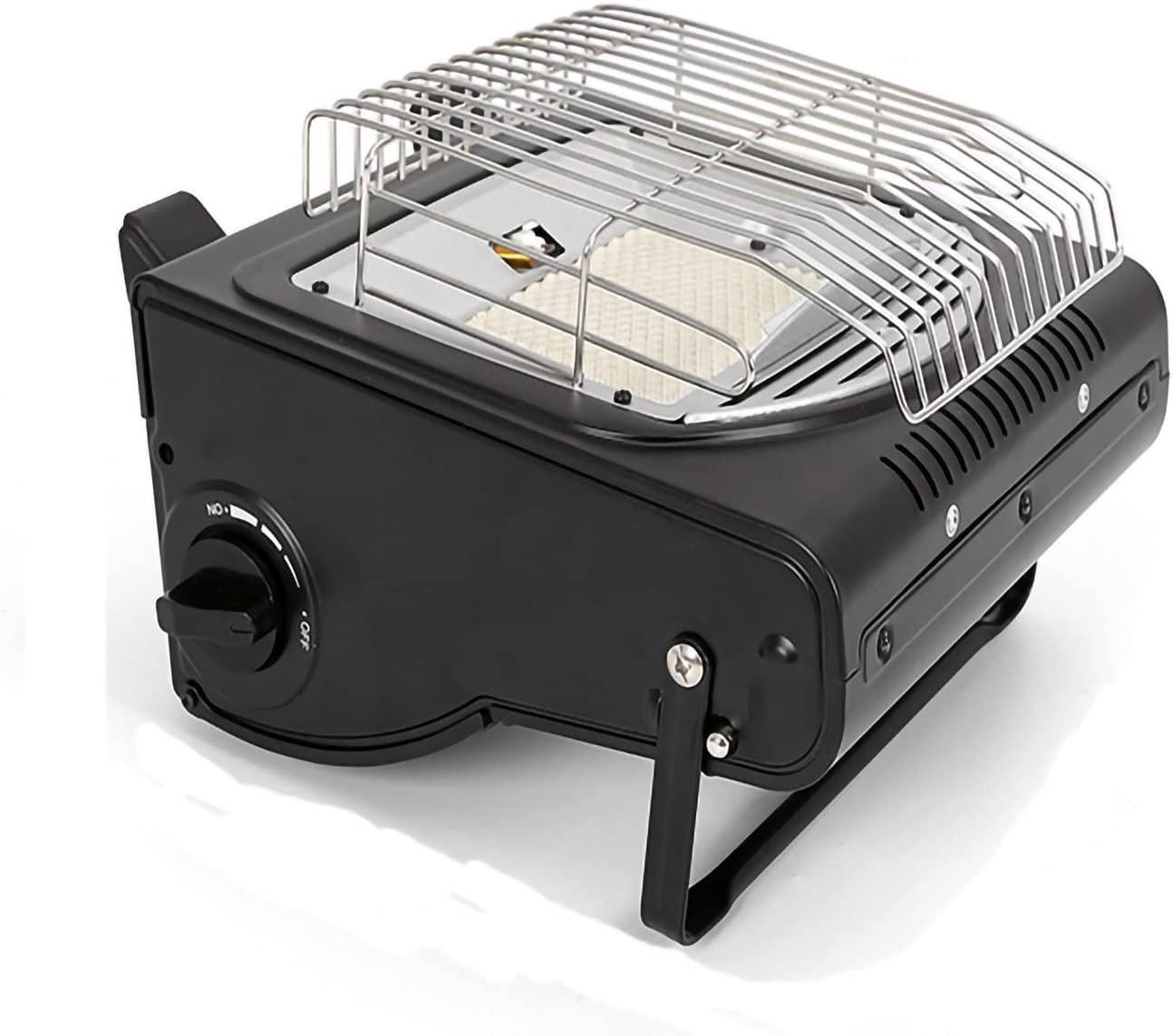 Camping Gas Heater, 2 in 1 Portable Propane Heater & Stove, Adjustable Warmer Heating Furnace for Camping, Fishing, Patio, Hiking (Color : Black)