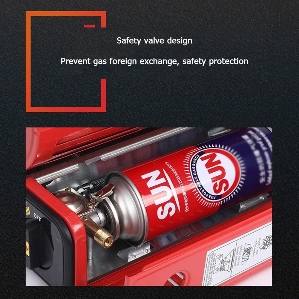 Red Butane Gas Heater Ceramic 2 in 1 Burner Warmer,Portable Butane Gas Heaters, Multifunctional Butane Space Heaters with Portable Handle,for Caravan Camping, Outdoor Heating, Fishing - Image 5