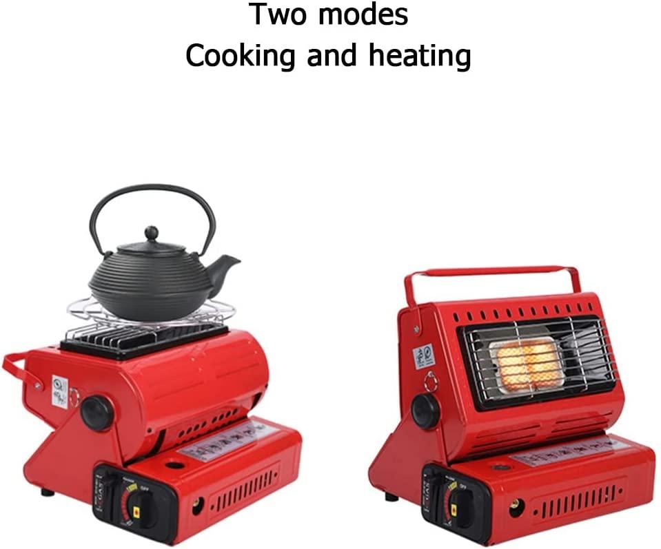 Red Butane Gas Heater Ceramic 2 in 1 Burner Warmer,Portable Butane Gas Heaters, Multifunctional Butane Space Heaters with Portable Handle,for Caravan Camping, Outdoor Heating, Fishing - Image 7
