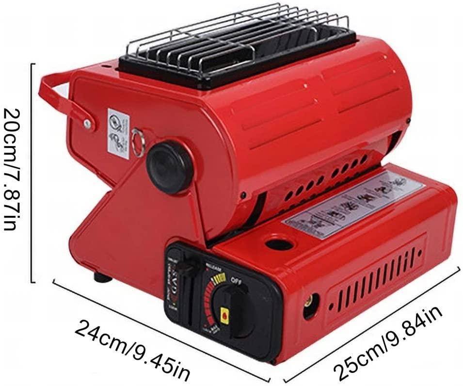 Red Butane Gas Heater Ceramic 2 in 1 Burner Warmer,Portable Butane Gas Heaters, Multifunctional Butane Space Heaters with Portable Handle,for Caravan Camping, Outdoor Heating, Fishing - Image 8