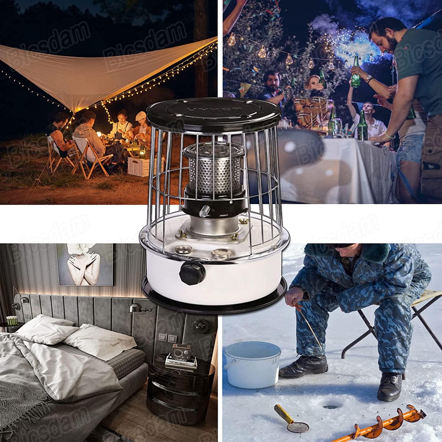 Bicsdam Lightweight Kerosene Space Heater, Efficient Kerosene Stove Heater, Oil Heater Glass Burner, 2600W Kerosene Stove Burner Adjustable Flame, for Outdoor Camping, Winter Fishing (Color : White) - Image 5