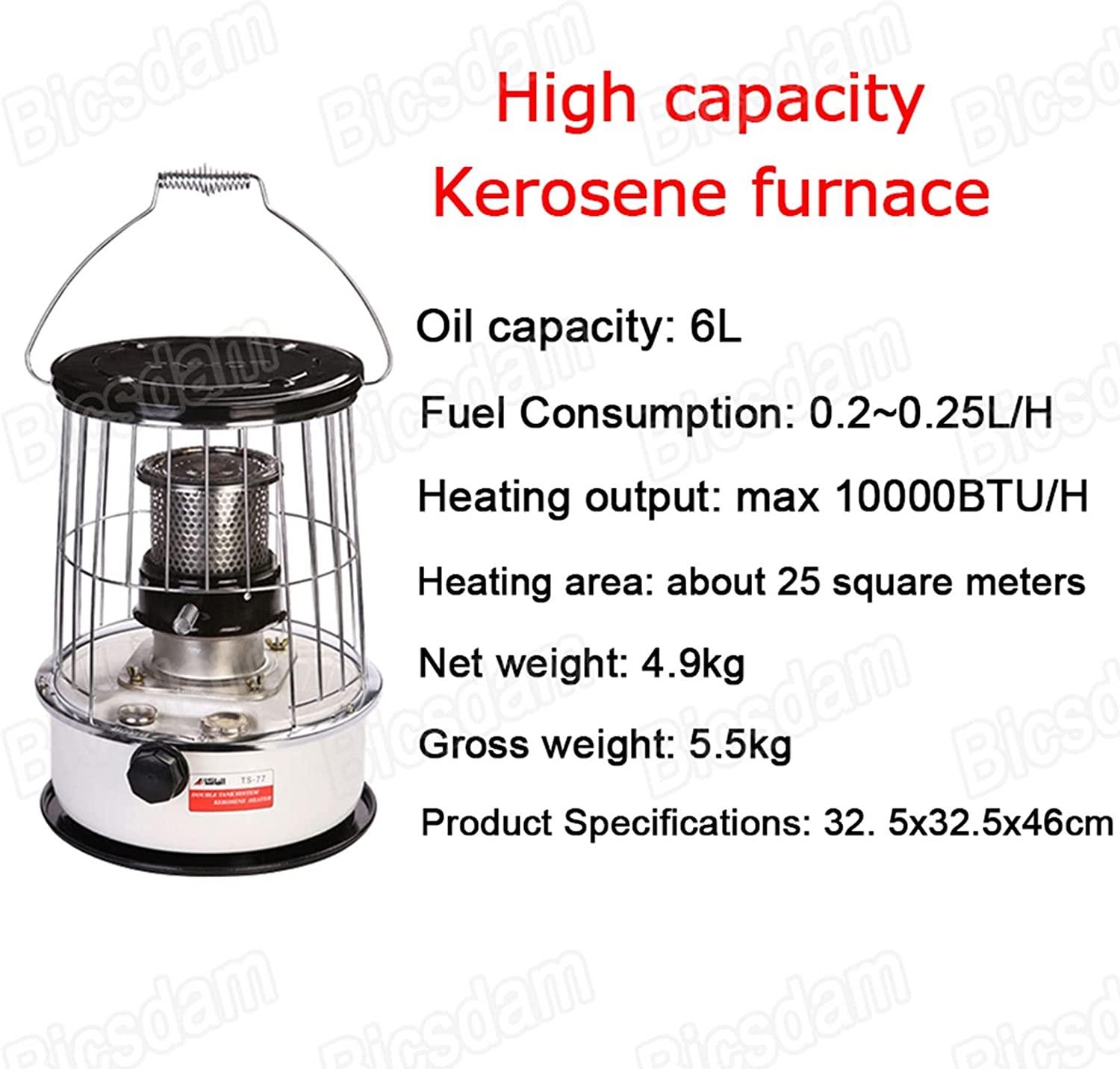 Bicsdam Lightweight Kerosene Space Heater, Efficient Kerosene Stove Heater, Oil Heater Glass Burner, 2600W Kerosene Stove Burner Adjustable Flame, for Outdoor Camping, Winter Fishing (Color : White) - Image 6