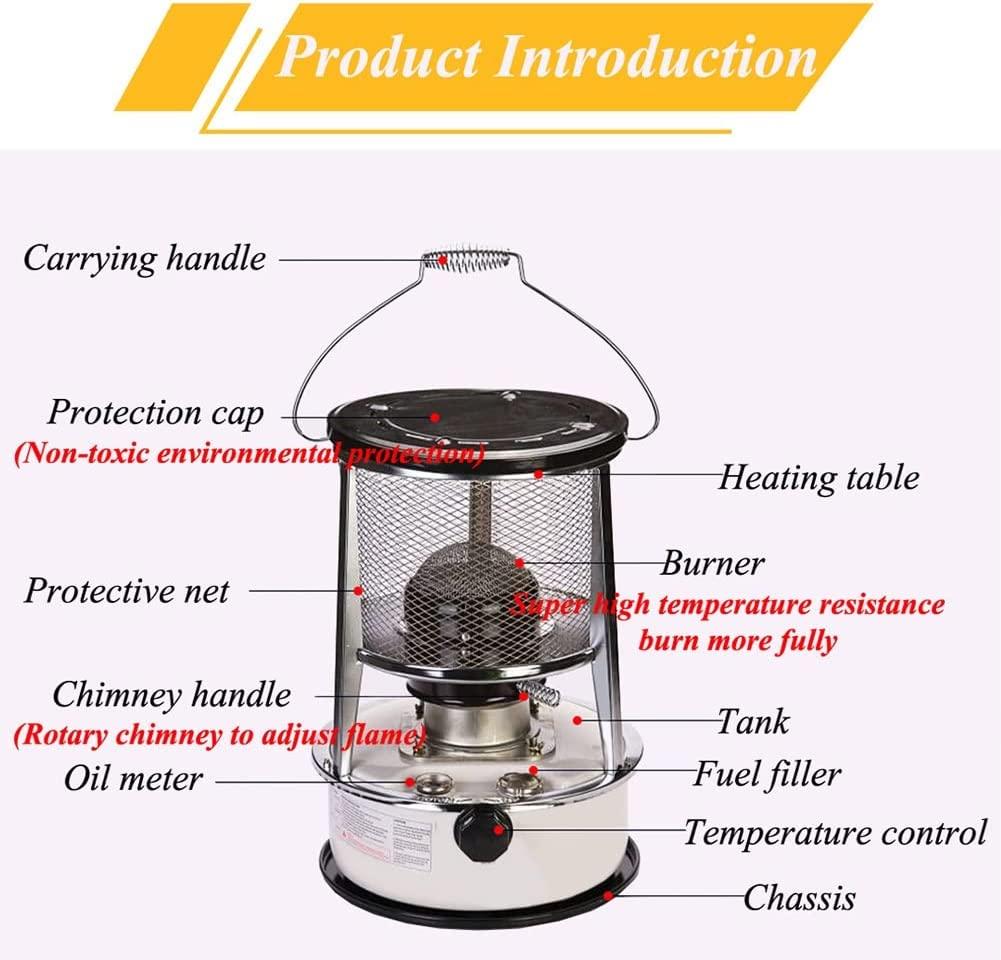 Kerosene Stove W/ 6 Spare Wicks, Outdoor Kerosene Heater for Hiking Cooking Camping, Home Kerosene Stove Burner for Emergency Power Outages, Heater for Wilderness Emergency Survival - Image 6