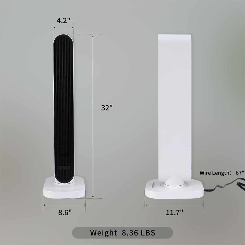 Yipa Portable Heating Tower Instant Space Heater Overheating Protection White Heaters Fan 1500W Whole Room Bedroom Home - Image 3