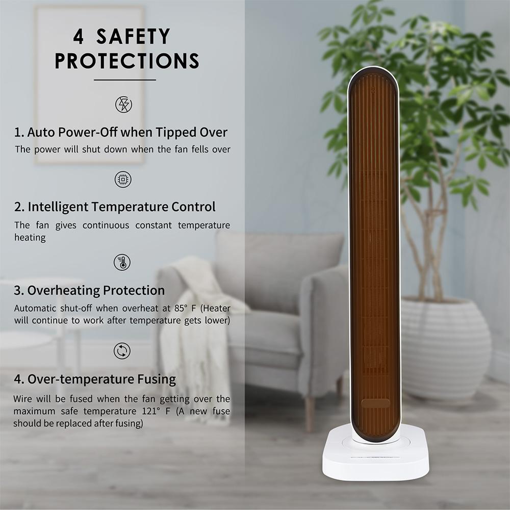 Yipa Portable Heating Tower Instant Space Heater Overheating Protection White Heaters Fan 1500W Whole Room Bedroom Home - Image 10