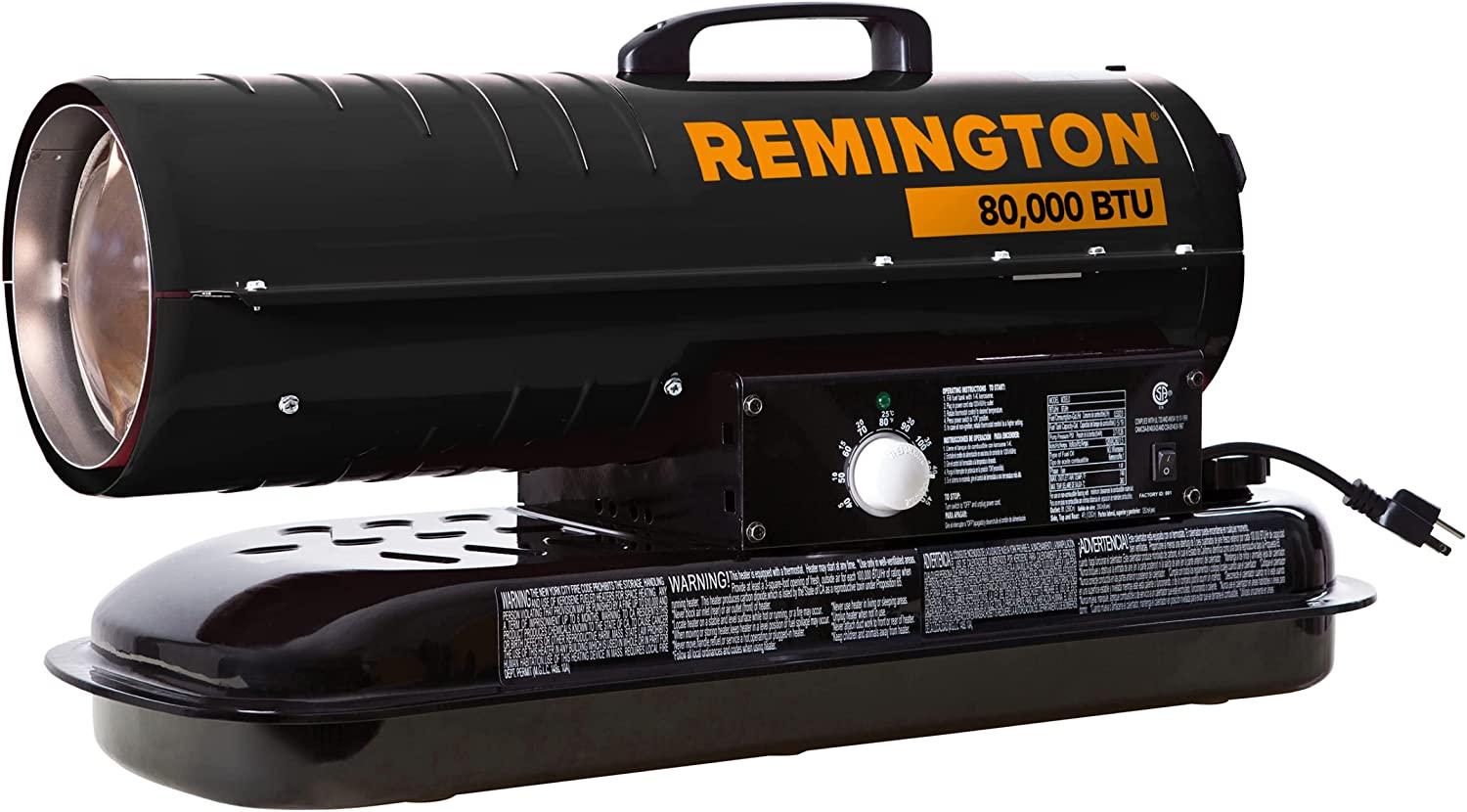 Remington 80,000 BTU Kerosene Forced Air Heater with Thermostat