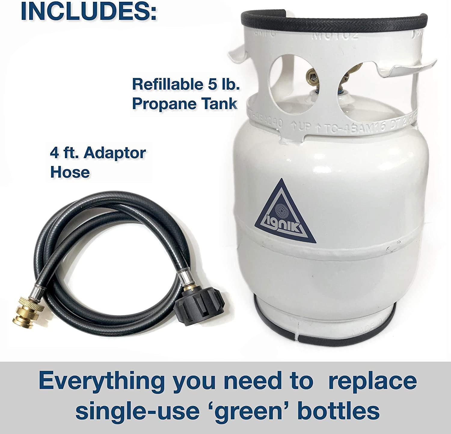 LUNX Refillable Gas Growler Propane Tank with Adapter Hose (5-Pound) - Image 3
