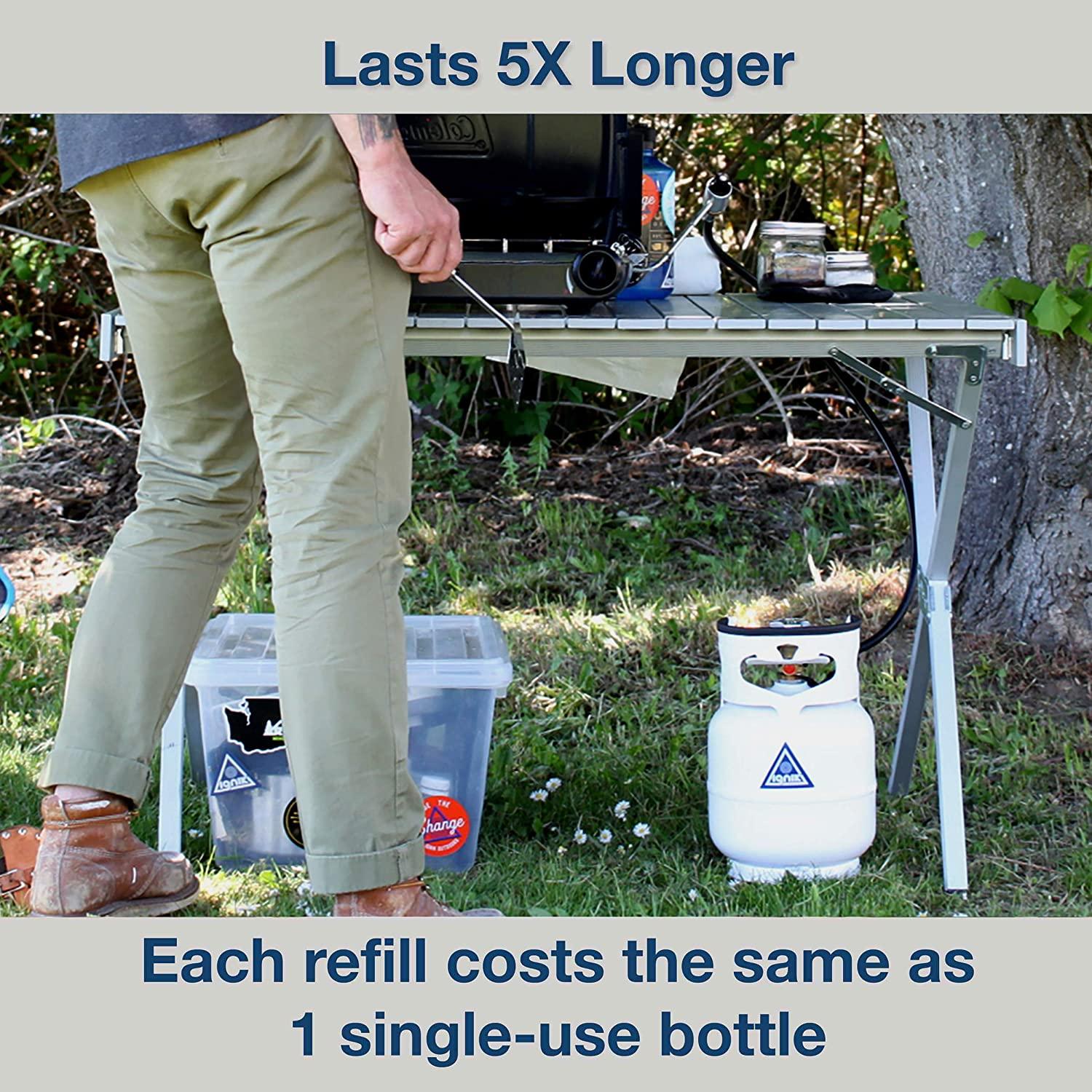 LUNX Refillable Gas Growler Propane Tank with Adapter Hose (5-Pound) - Image 4