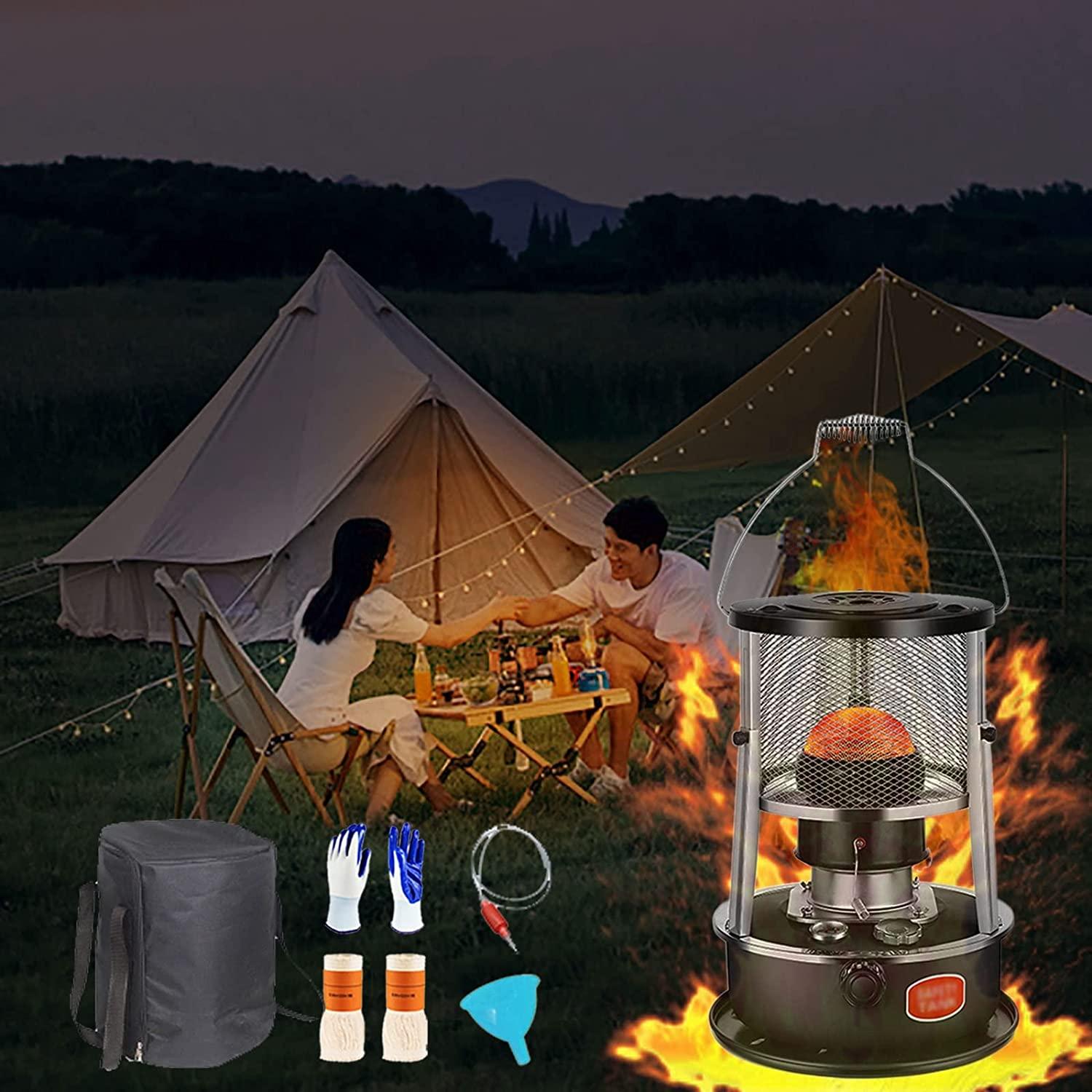 Camping Kerosene Stove Heater, No Electric Mobile Heater, 4.5L Portable Oil Heating Stove, Fall Protection, for Tent, Camping, Ice Fishing, Hiking