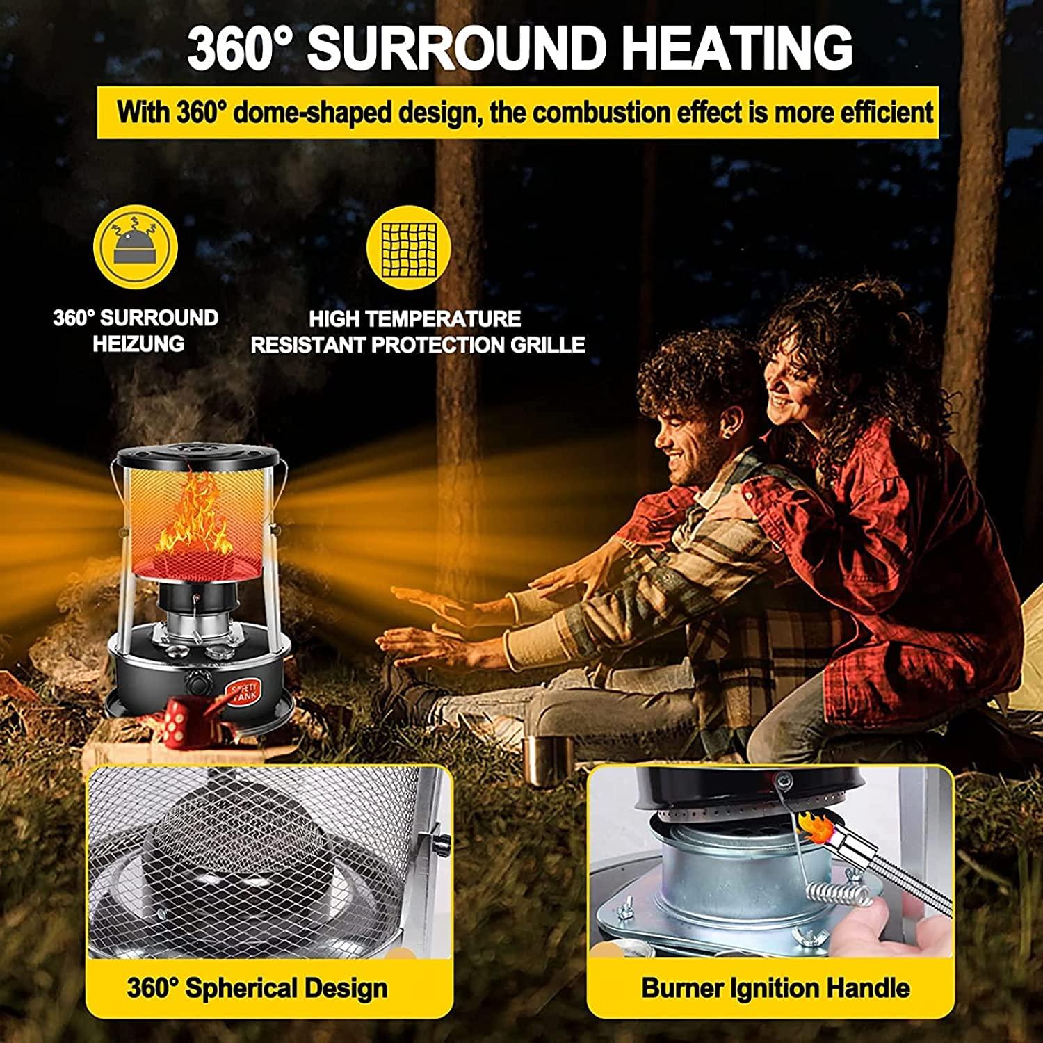Kerosene Stove with Automatic Flameout, 4.5L Kerosine Capacity,Camping Tent Heater Stove, Portable Oil Heater, Emergency Heating Without Electricity, Kettle Can Be Added On Top - Image 3