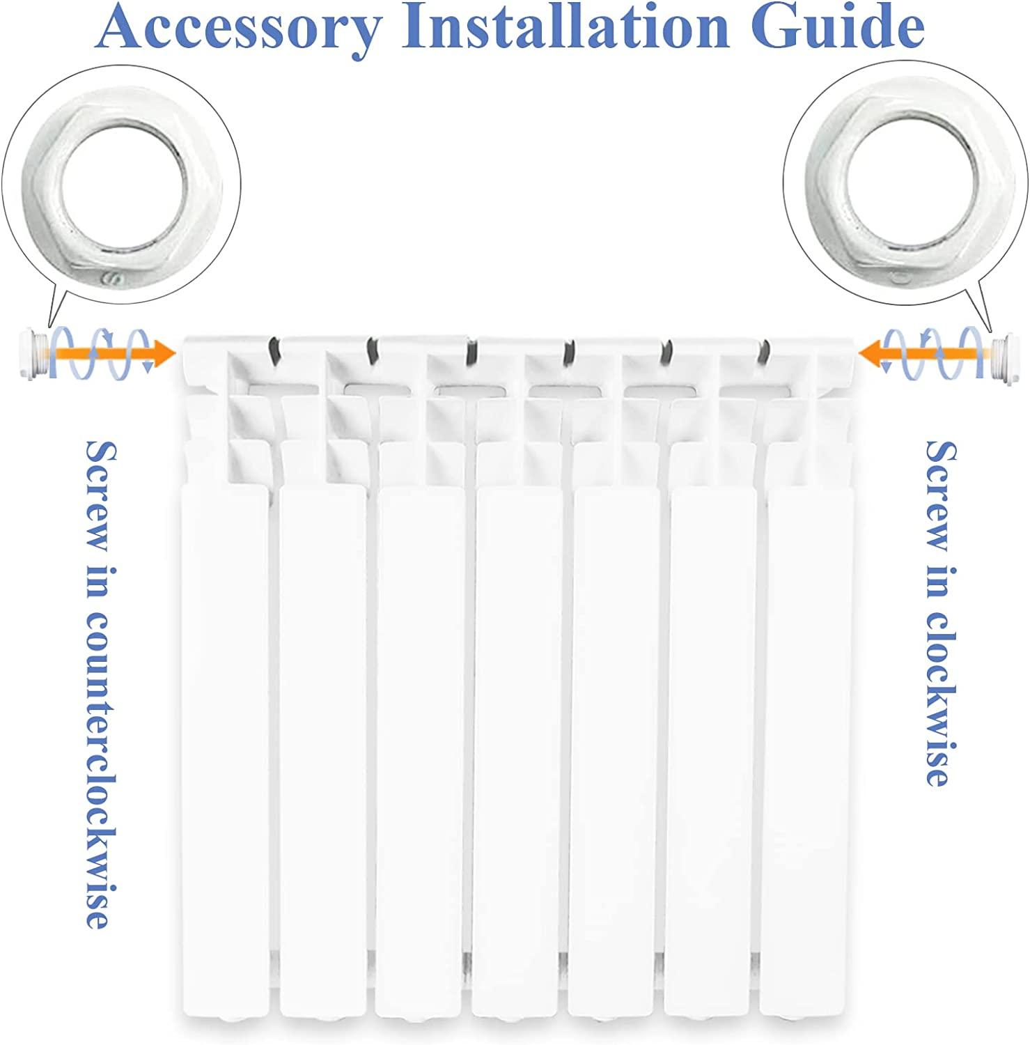 AB WiseWater Wall-mounted Radiator Heater with 6 Panels, Light Weight Aluminum Hot Water Radiator for Kitchen, Bedroom and Greenhouse - Image 6