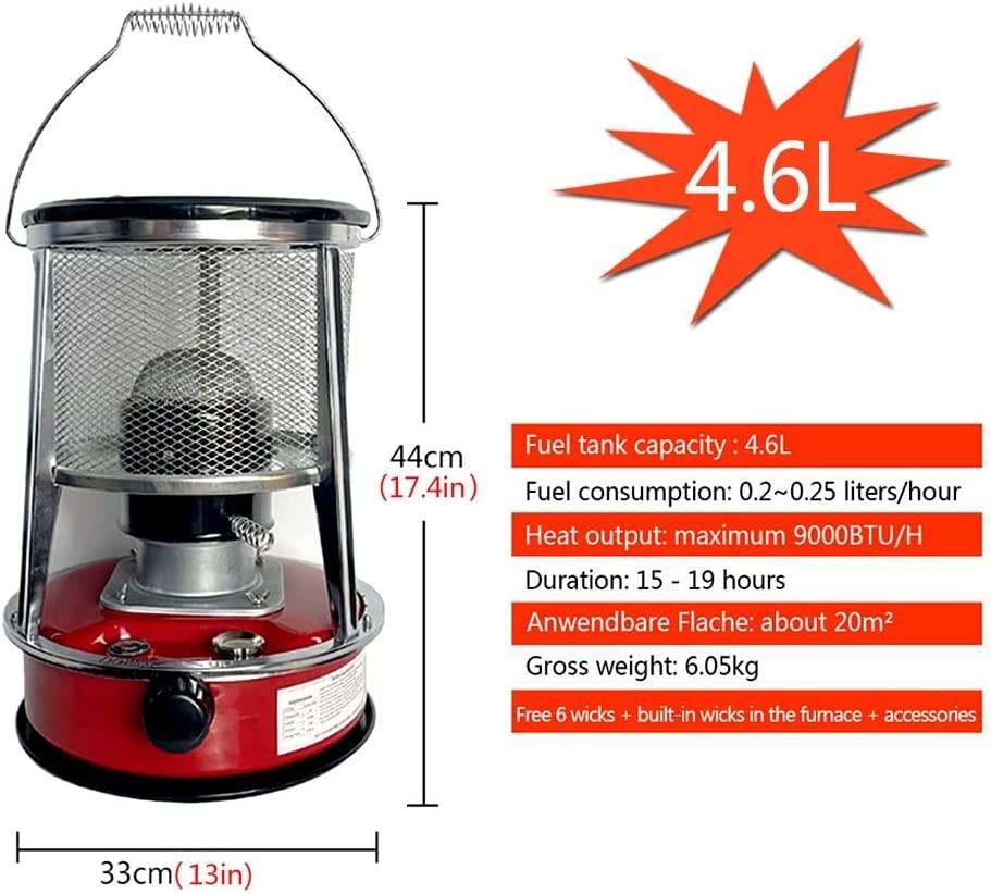 Outdoor Camping Kerosene Heater Large Kerosene Stove Burner with 7 Wicks, 4.6L Non Electric Efficient Stove for Home Warming Cooking Barbecue Tent Emergency Heating - Image 6