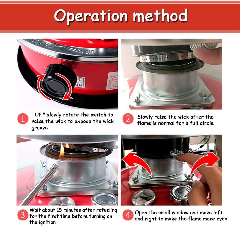 Outdoor Camping Kerosene Heater Large Kerosene Stove Burner with 7 Wicks, 4.6L Non Electric Efficient Stove for Home Warming Cooking Barbecue Tent Emergency Heating - Image 5
