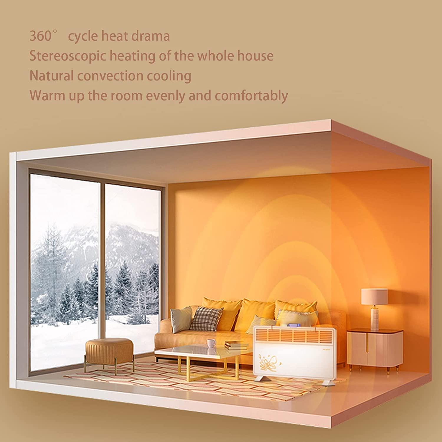 DIoFent Electric Convector Heater,Portable Heaters for Home Low Energy,Electric Heater with Adjustable Thermostat,Suitable for Rooms with an Area of 18-25m² - Image 4
