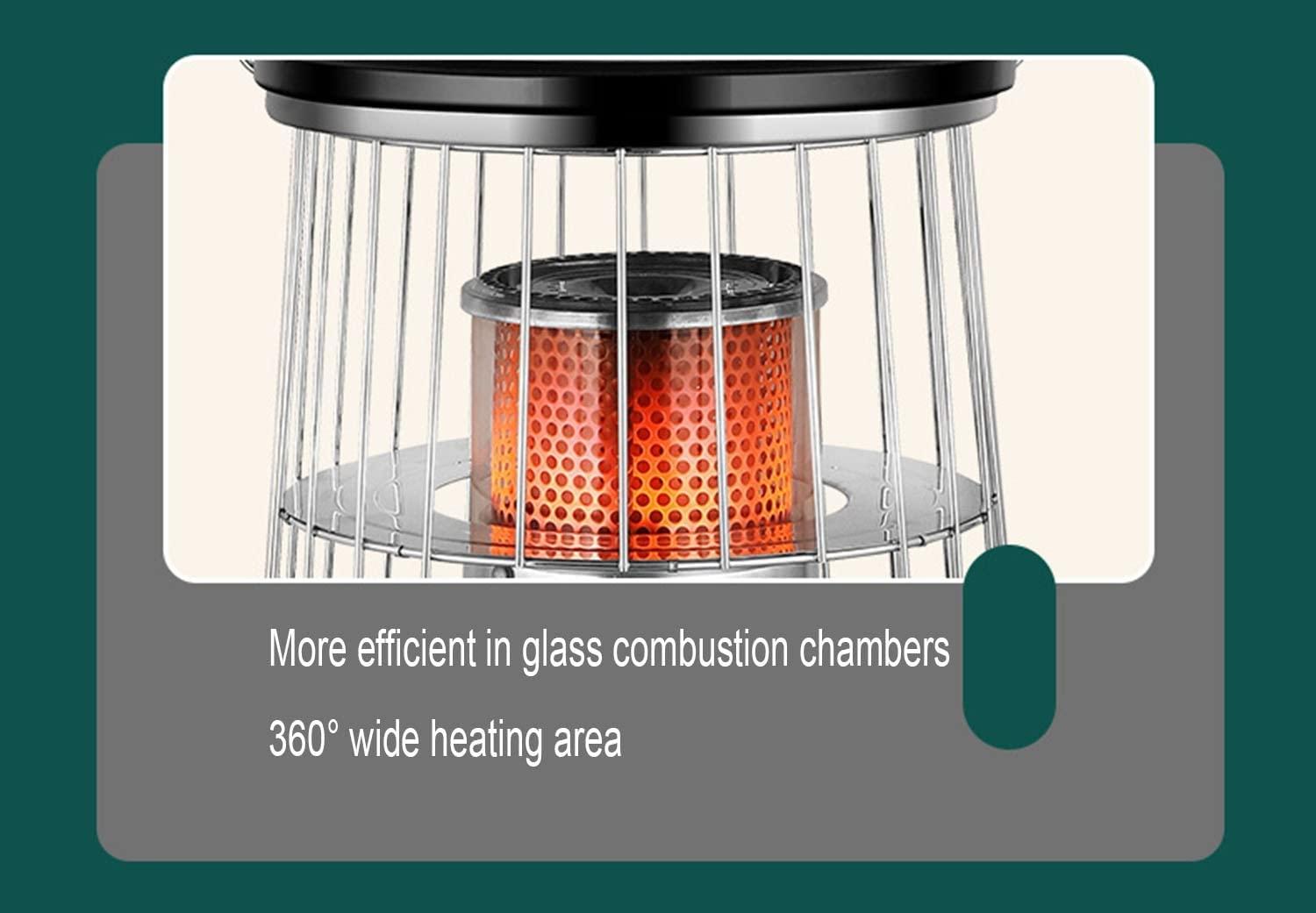 Kerosene Heaters for Indoor Use, Non Electric Heater, Kerosene Stove Heater Lightweight Portable Stainless Steel Oil Heater Glass Burner for Indoor Camping-6L A - Image 4