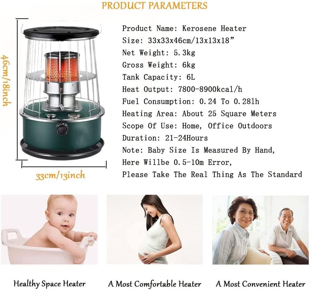 KaiLangDe Outdoor Portable Kerosene Heater Stove, Mobile Kerosene Stove Burner 6.0L Capacity, Kerosene Space Heater Without Electricity, for Ice Fishing Backpacking Hiking Hunting - Image 6
