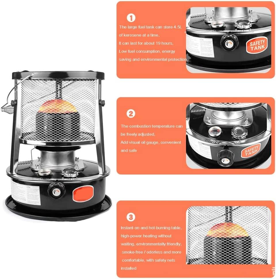 TXNNYLF Outdoor Kerosene Space Heaters Stove, 4.5L Kerosene Heaters for Indoor Use, Non Electric Heaters with Storage Bag for Indoor Camping to Boil Water for Cooking and Heating - Image 7