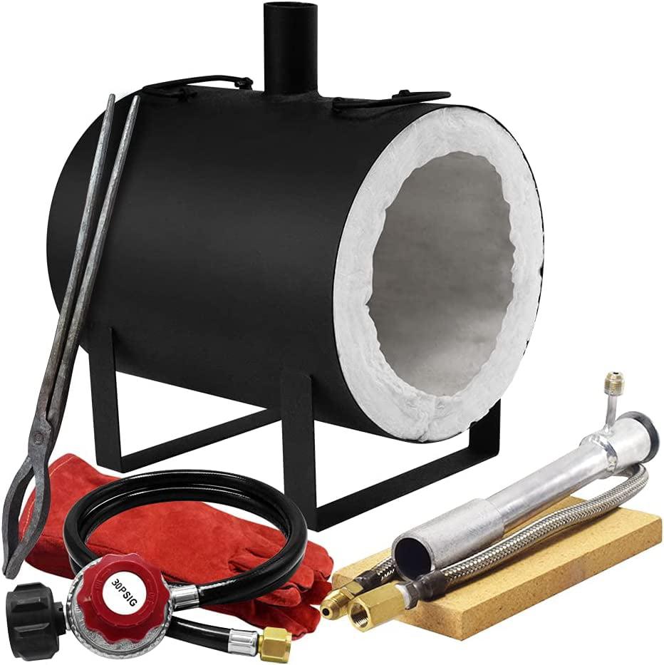 FSXUOLIPI Propane Forge TF9000 Portable Gas Forge Single Burner Knife Making Blacksmith Kit for Farrier Sword