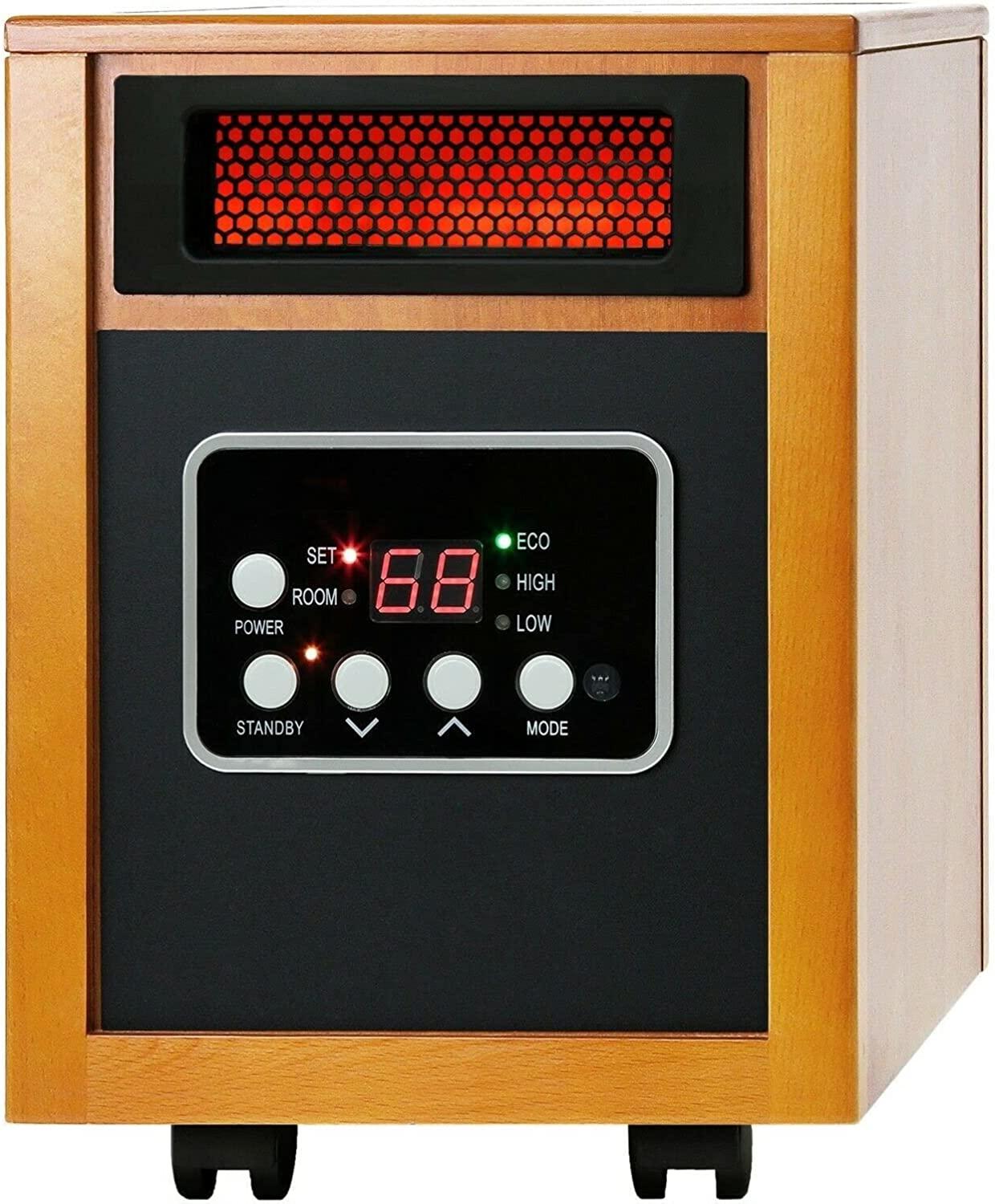 YIE Dr Infrared Heater DR-968 Portable Space Heater, 1500-Watt, Cherry, Red