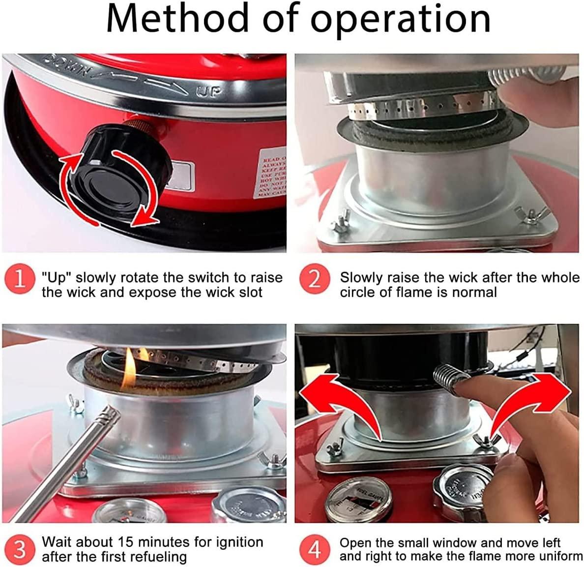 Indoor/Outdoor Kerosene Stove Heater Portable, Kerosene Heaters,Height Adjustable,Non Electric Heaters with 2 Wicks, with Stove Bag,for Indoor Outdoor, Patio, Deck, Home - Image 5