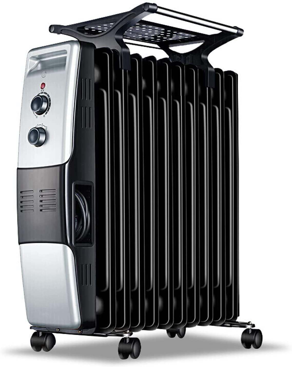 Yacanna Oil Filled Radiator Heater, w/Tip-Over & Overheat Protection, Adjustable Thermostat & 3 Heat Settings, Portable Oil-Filled Space Heater