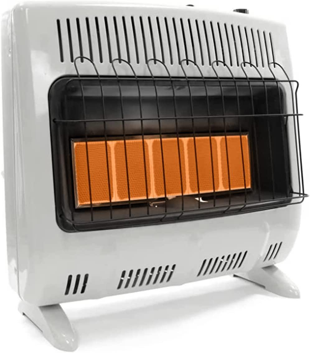 UTY 30,000 BTU Propane Wall Heater for Indoor Use Vent , with Standing Legs white