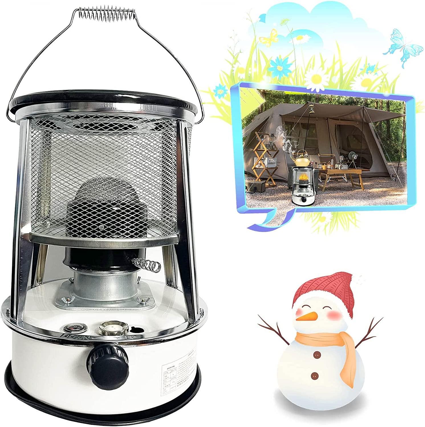 Kerosene Stove Windproof Mobile Heating Heater Stove for Indoor Outdoor Cooking Without Electricity Heating Burner for Ice Fishing Tent Camping Hiking Hunting White 6L (Color : White, Size : 6L)