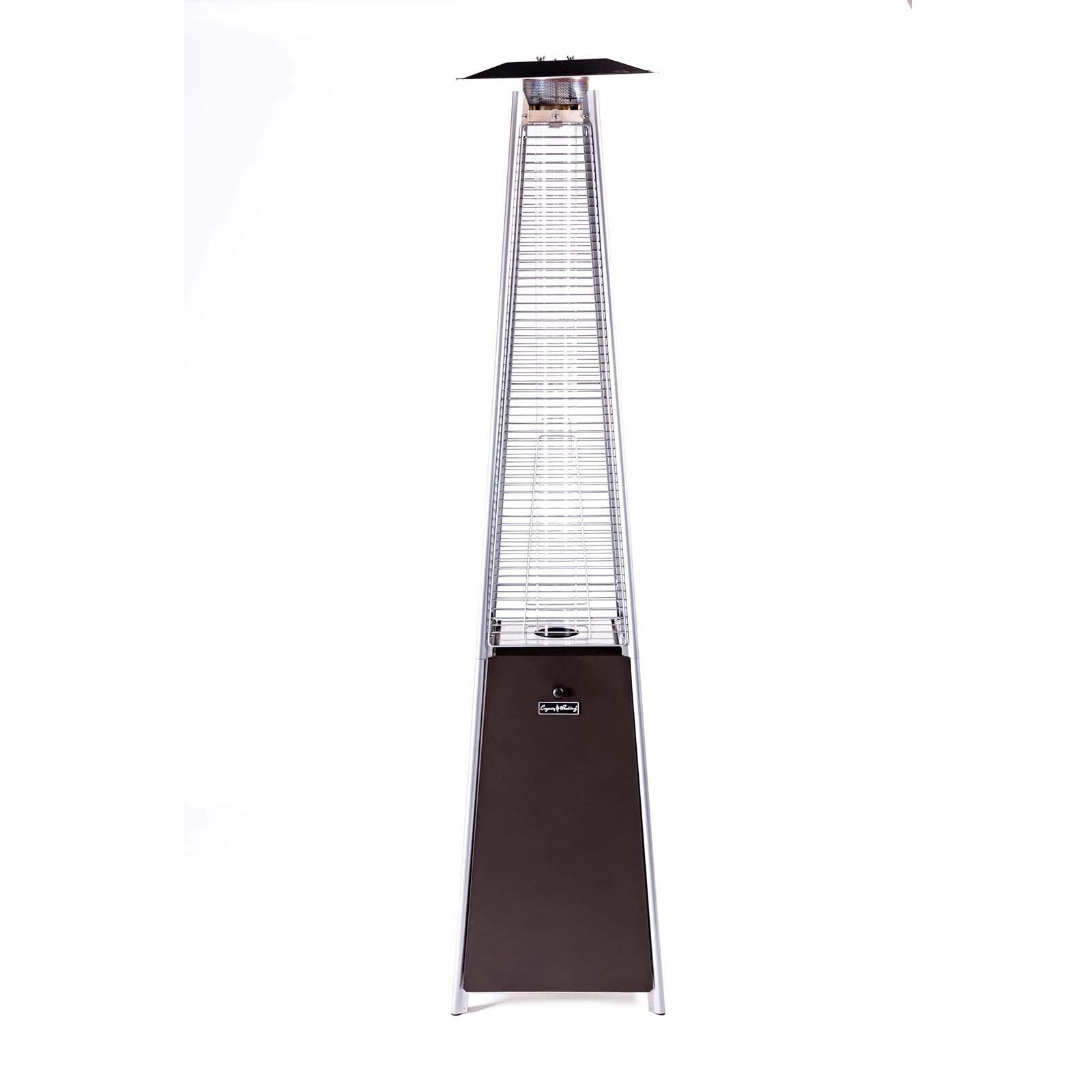 KALEFU Modern Bronze Quartz Glass Tube Patio Heater-Mocha, 21''Lx 21''Wx 88''H