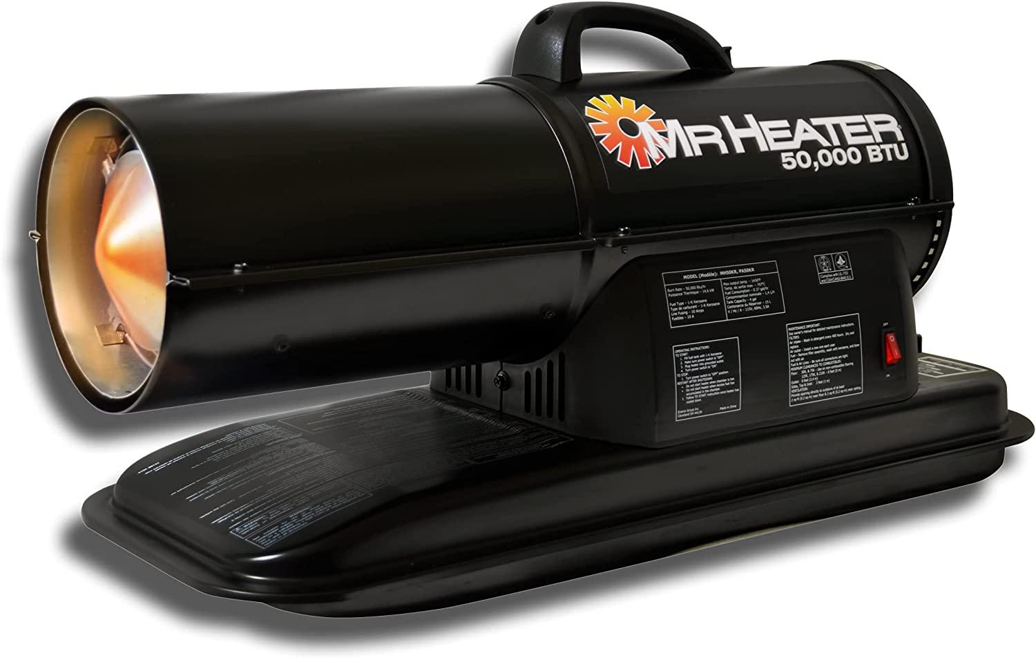 Mr. Heater F270255: 50,000 Btu Forced Air Kerosene Heater, One Size, Black