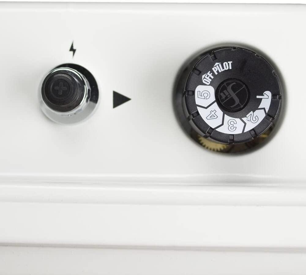 12,000 BTU Propane / Natural Gas Wall Heater for Indoor Use - Dual Fuel, Vent-, with Standing Base Legs, white - Image 6