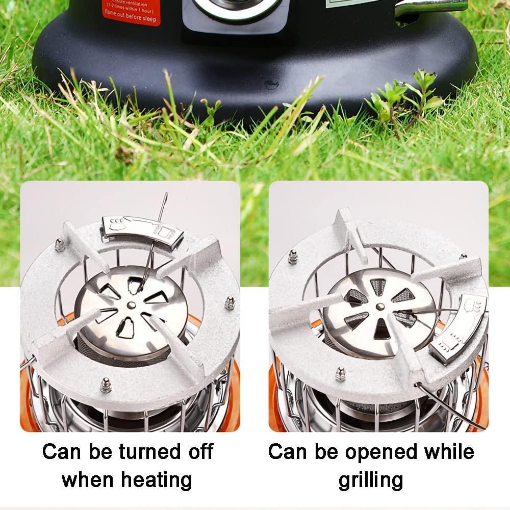 2 in 1 Camping Outdoor Propane Heater & Stove, Camping Gas Heater, 1.3kw Portable Gas Heater Outdoor Camping Fishing Caravan Outdoor Party (Color : Orange) - Image 4