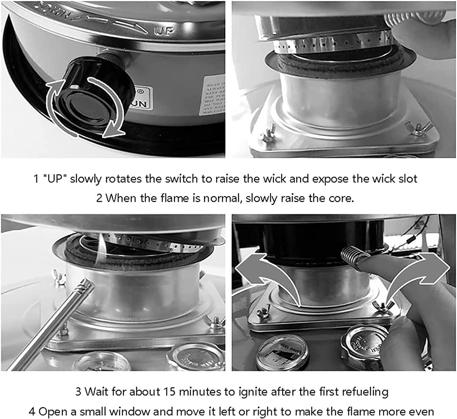 QDF 2600W 2 in 1 Kerosene Non Electric Heater Heaters Stove Tent Heater for Camping, Retractable Protective Cover, with Adjustable Flame, for Ice Fishing Survival Emergency (Color : 4.5L) 22.9.23 - Image 7