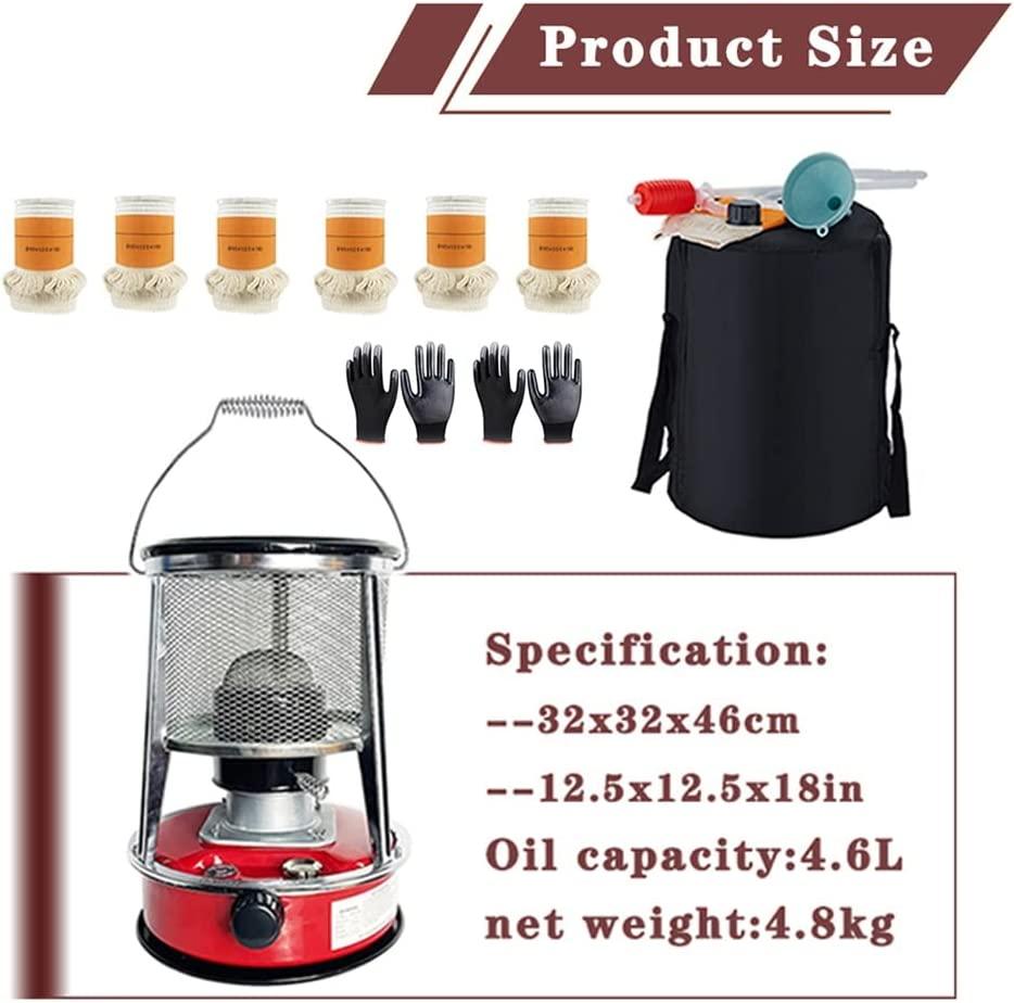 Red Kerosene Stove Non Electric Kerosene Heaters for Indoor Heater Stainless Steel Space Heater with Stove Bag Portable Camping Burner Handy and Fast Tent Heater (Color : Red-4.6L) - Image 7