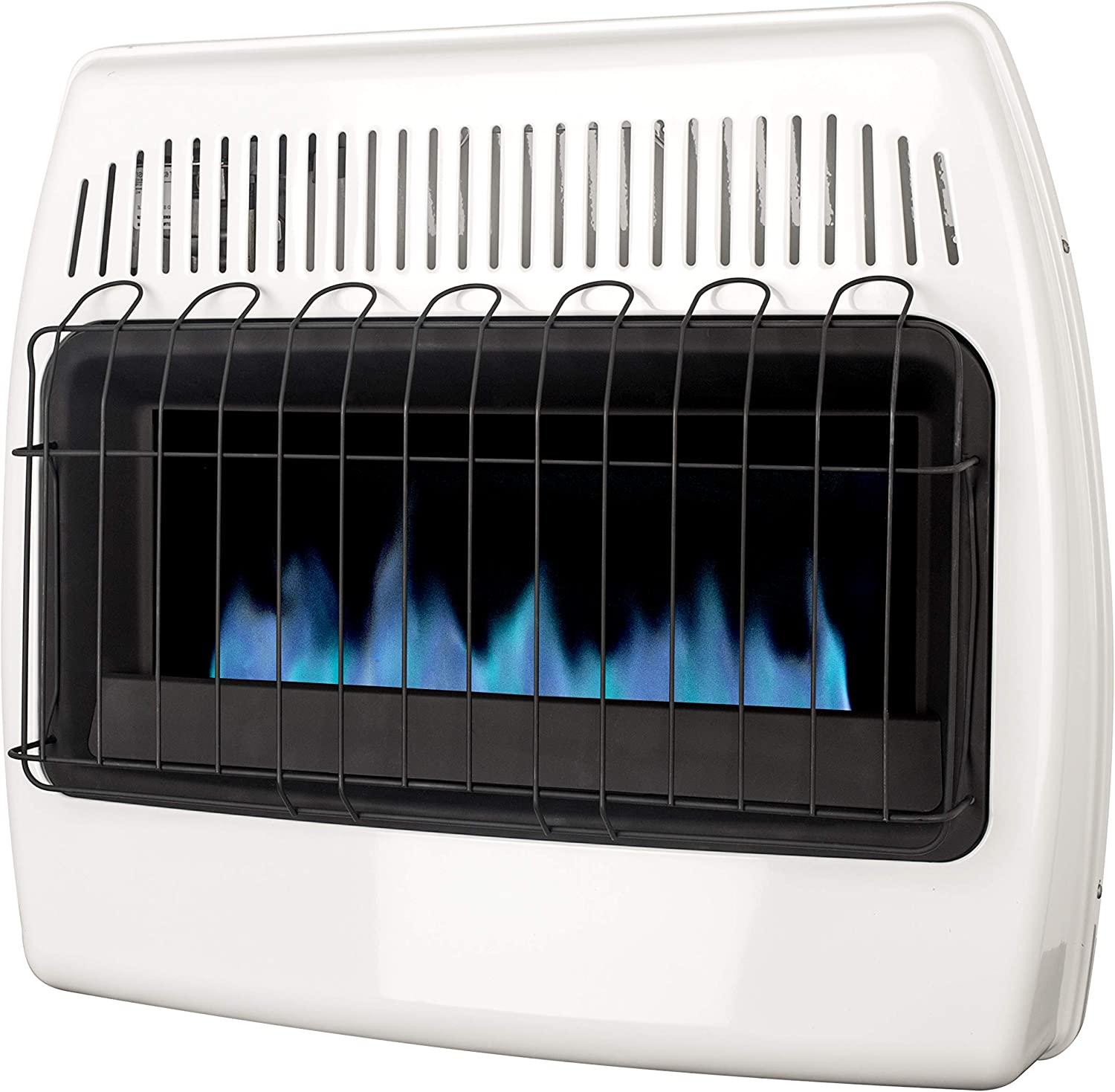 Dyna-Glo 30,000 BTU Liquid Propane Blue Flame Vent Wall Heater, White & Vent- Wall Heat Fan - Image 4