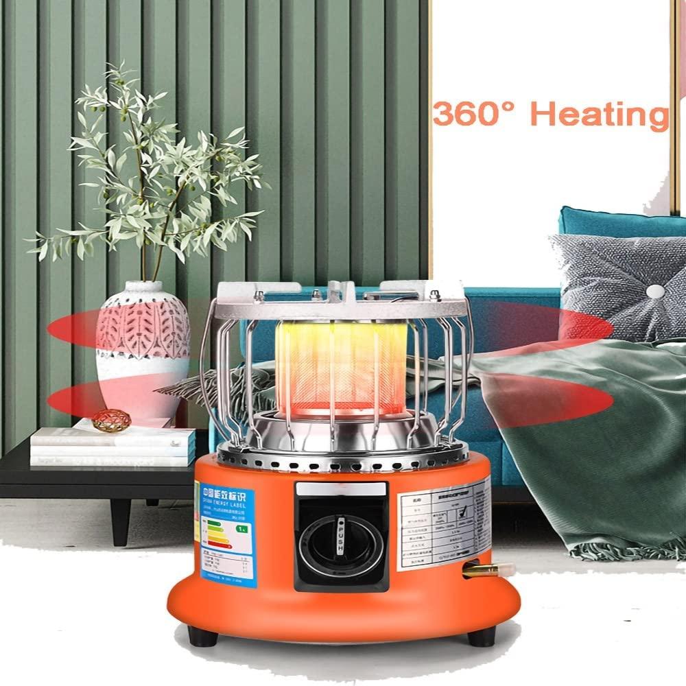 2 in 1 Camping Outdoor Propane Heater & Stove, Camping Gas Heater, 1.3kw Portable Gas Heater Outdoor Camping Fishing Caravan Outdoor Party (Color : Orange) - Image 3
