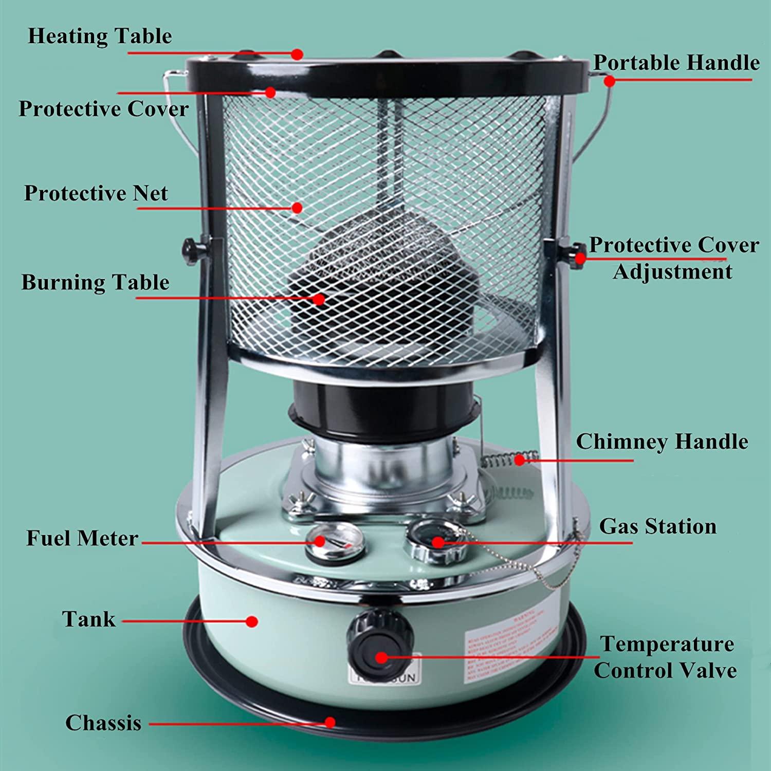 FASSTUREF 4. 5L Household Heater Kerosene Heater with Handle, Portable Efficient Camping Stove Heaters for Heating Cooking Stove Picnic Equipment - Image 3