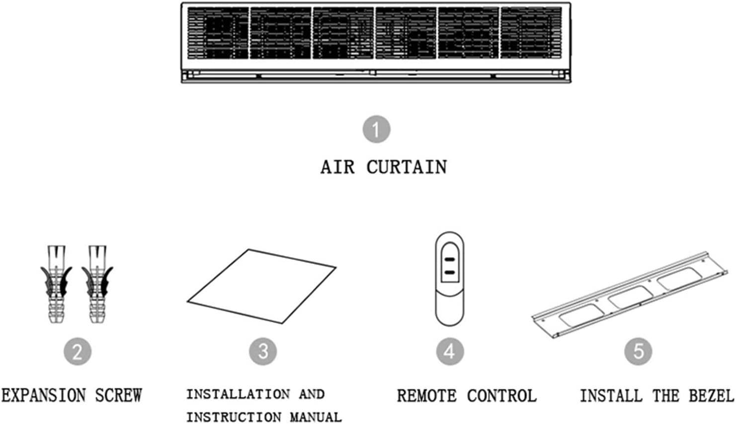 WJ Ultra-Thin Indoor Air Curtain with Remote Control, Powerful and Quiet (Size : 24inch) - Image 3