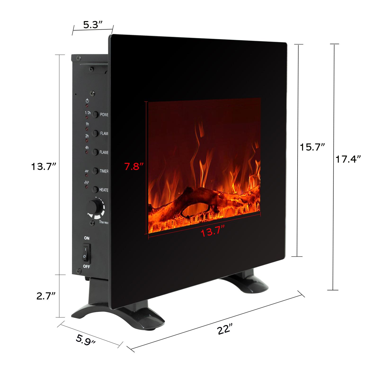 C-Hopetree Wall Mounted or Freestanding Electric Fireplace Heater with Remote and Thermostat, 22 inch Wide - Image 6