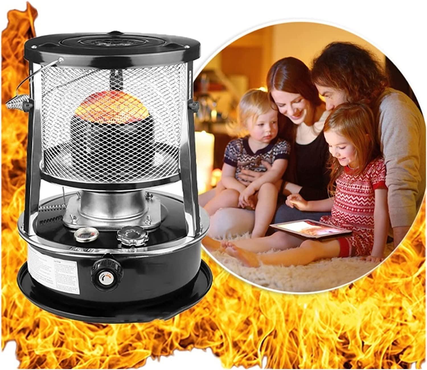 Portable Kerosene Heater Stove, 9000 BTU/H Kerosene Space Heaters Stove for Outdoor Camping, Lightweight Efficient Non Electric Oil Heater for Patio Ice Fishing ( Color : Black , Size : 33x33x46cm )