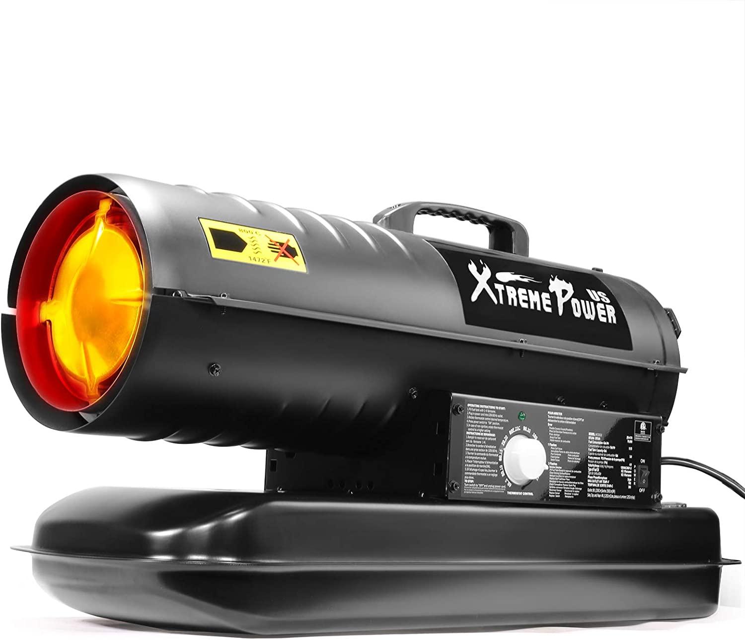 XtremepowerUS 96958 Forced Air Heater Kerosene w/Fuel Gauge 70,000 BTU Variable Heat Outdoor Indoor Patio Garage
