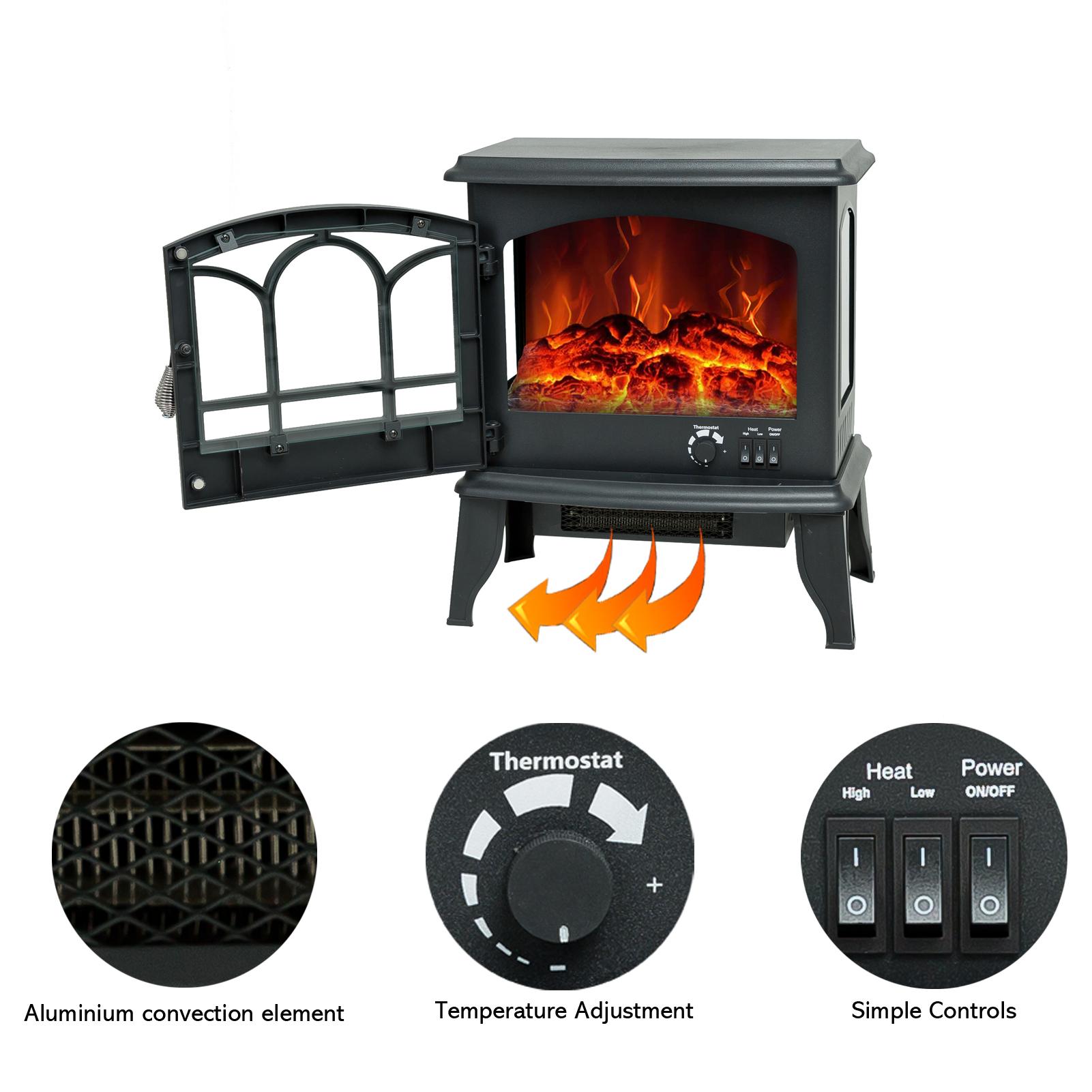 C-Hopetree Portable Freestanding Electric Wood Stove Fireplace with Flame Effect, 20 inch Tall - Image 3