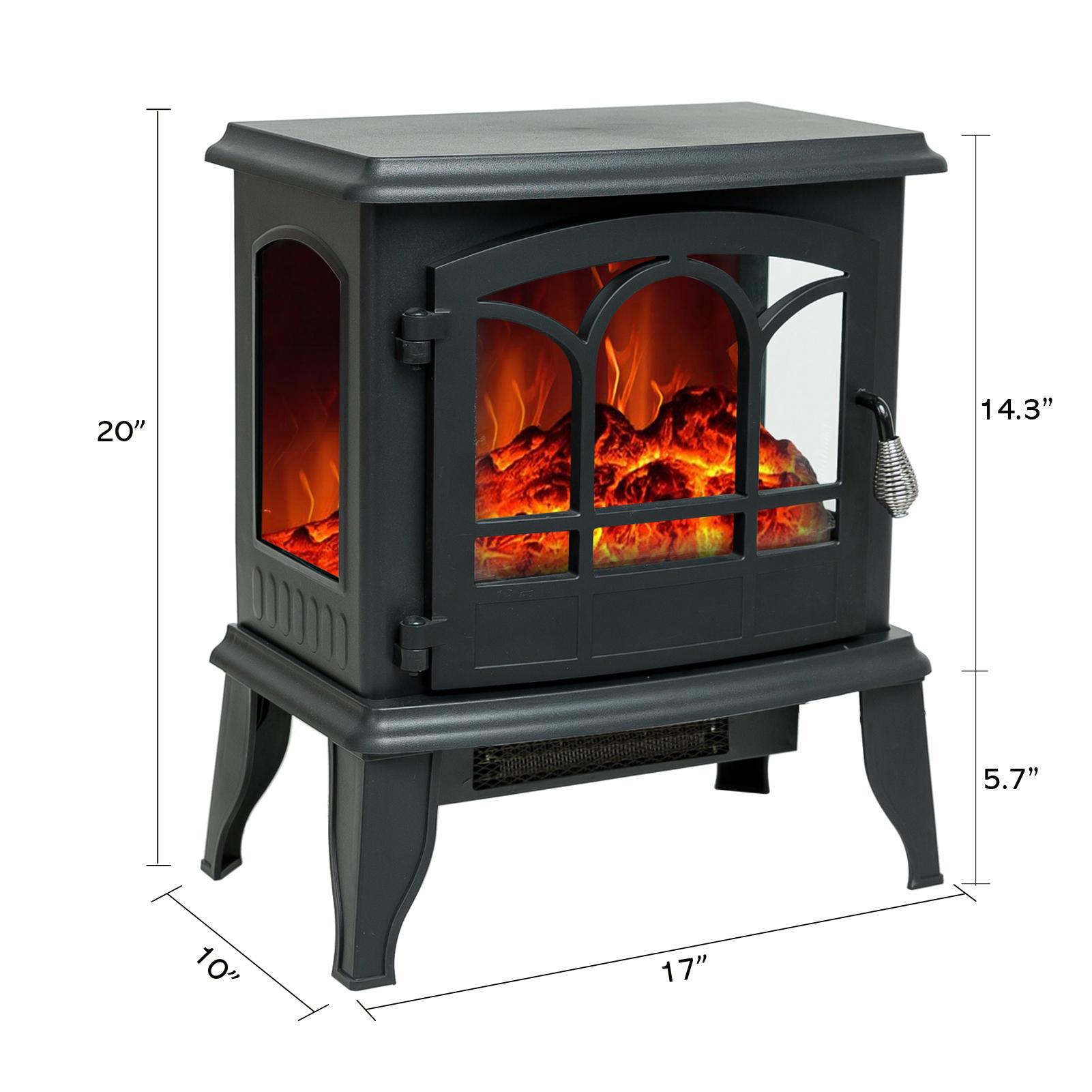 C-Hopetree Portable Freestanding Electric Wood Stove Fireplace with Flame Effect, 20 inch Tall - Image 5